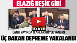 Elazığ deprem toplantısında üç bakan depreme canlı yayında yakalandı