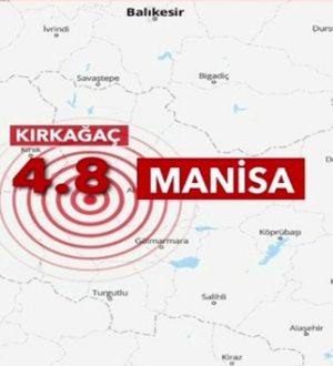 Manisa’nın Kırağaç ilçesinde 4.8 büyüklüğünde deprem meydana geldi