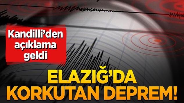  Elazığ’da Yeni deprem, Kandilli açıkladı: 4 büyüklüğünde