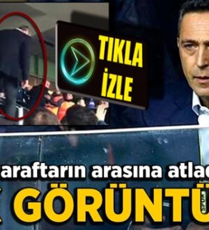 Fenerbahçe Başkanı Ali Koç taraftarların arasına atladı