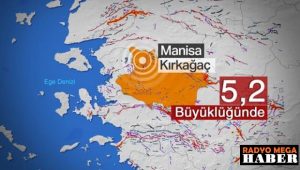 Manisa’da 5,2 büyüklüğünde bir deprem meydana geldi.