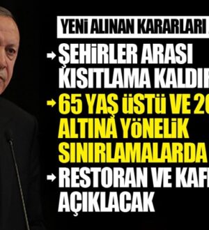 Başkan Erdoğan yeni kararları açıkladı! Kısıtlamaların çoğu kaldırıldı