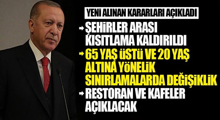  Başkan Erdoğan yeni kararları açıkladı! Kısıtlamaların çoğu kaldırıldı