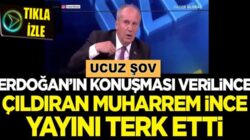 Erdoğan’ın konuşması verilince çıldıran Muharrem İnce yayını terk etti