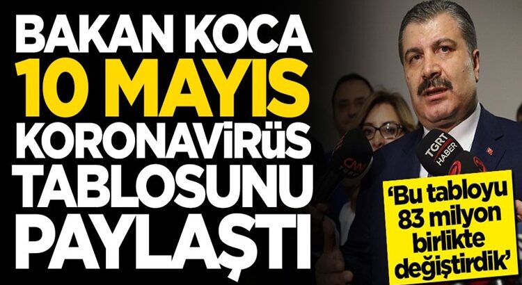  Sağlık Bakanı Fahrettin Koca 10 Mayıs koronavirüs tablosu açıklandı!