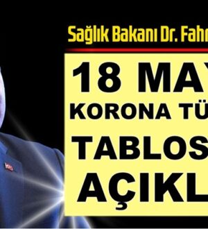 Sağlık Bakanı Fahrettin Koca, 18 Mayıs koronavirüs tablosunu paylaştı