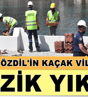 Yılmaz Özdil’in Bodrum’daki kaçak villasında yıkım kibarca devam ediyor