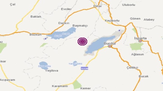  Burdur’da 3.8 büyüklüğünde deprem meyadana geldi