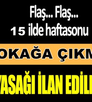 İçişleri Bakanlığı Hafta Sonu 15 il için sokağa çıkma yasağı ilan etti