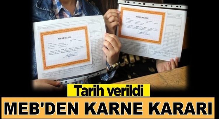  Milli Eğitim Bakanlığın’dan öğrecilere karne kararı açıklaması geldi