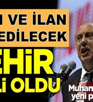 Muharrem İnce’den yeni parti işareti adı belli o şehirden ilan edilecek