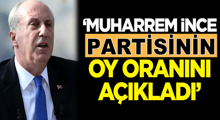  Muharrem İnce yeni kuracağı partisinin oy oranını açıkladı