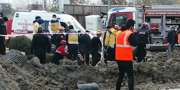  Ankara Söğütözü’de 2 işçi göçük altında kaldı