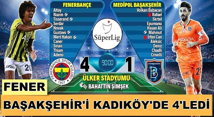  Fenerbahçe Kadıköy’de Başakşehir’i farklı skorla mağlup etti