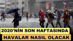 Türkiye’de 2020’nin son haftasında hava durumu nasıl olacak?