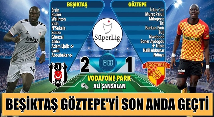  Beşiktaş Vodofone Park’ta Göztepe engelini son anda geçti