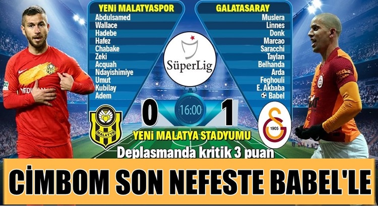  Galatasaray, Malatyaspor’u son dakikalarda attığı golle yendi