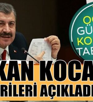 Koronavirüs 13 ocak tablosunu Sağlık Bakanı Fahrettin Koca duyurdu