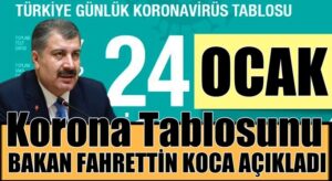 Koronavirüs 24 ocak tablosunu Sağlık Bakanı Fahrettin Koca açıkladı