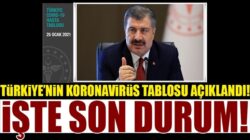 Koronavirüs 25 ocak tablosunu Sağlık Bakanı Fahrettin Koca duyurdu