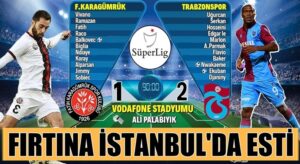 Trabzonspor, İstanbul Deplasmanda  Fatih Karagümrük’ü rahat geçti