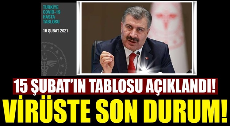  Türkiye 15 Şubat Koronavirüs tablosunu sağlık bakanlığı açıkladı