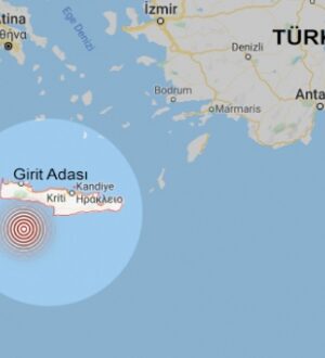 Ege’de Girit Adası açıklarında 4.7 büyüklüğünde deprem meydana geldi