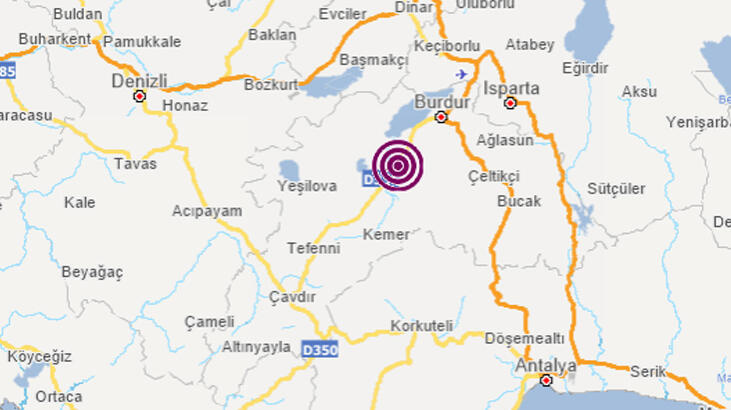  AFAD açıkladı Burdur’da 3.5 büyüklüğünde deprem!