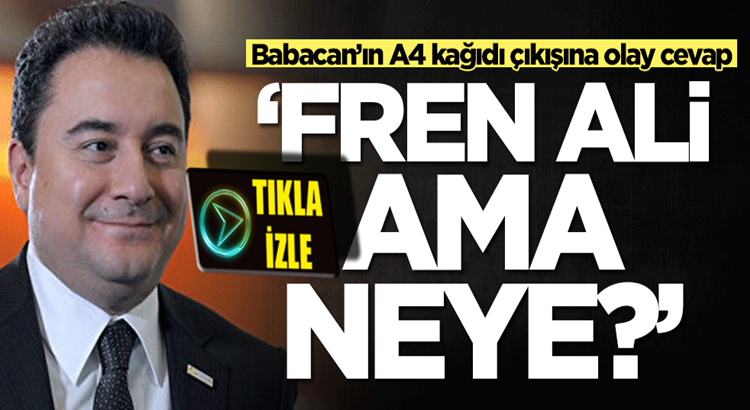  Bakan Mustafa Varank’tan Ali Babacan’ın Fren Ali çıkışına olay yanıt