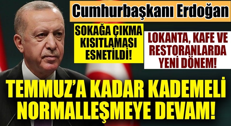  Erdoğan 2021 Haziran 1 itibarıyla yeni koronavirüs kararlarını açıkladı