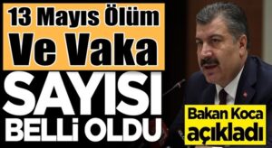 Koronavirüs 13 Mayıs 2021 Türkiye tablosunu Sağlık Bakanlığı açıkladı