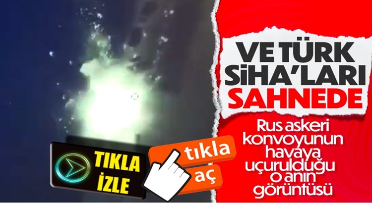  Ukrayna Rusya İşgal kuvvelerinin konvoyunu Bayraktar TB-2 ile imha etti
